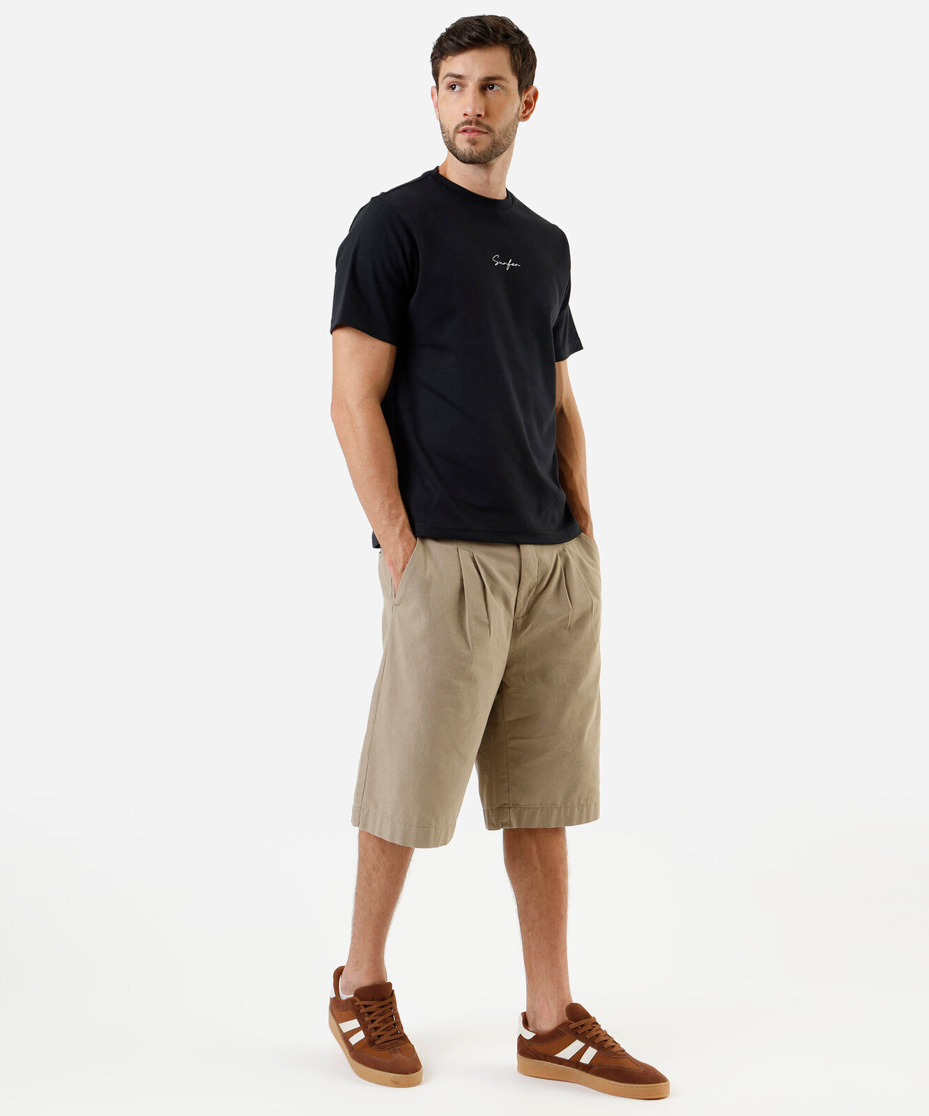 camiseta masculina com algodão estampada preta