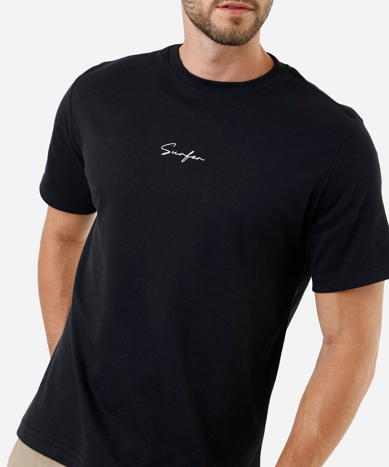 camiseta masculina com algodão estampada preta