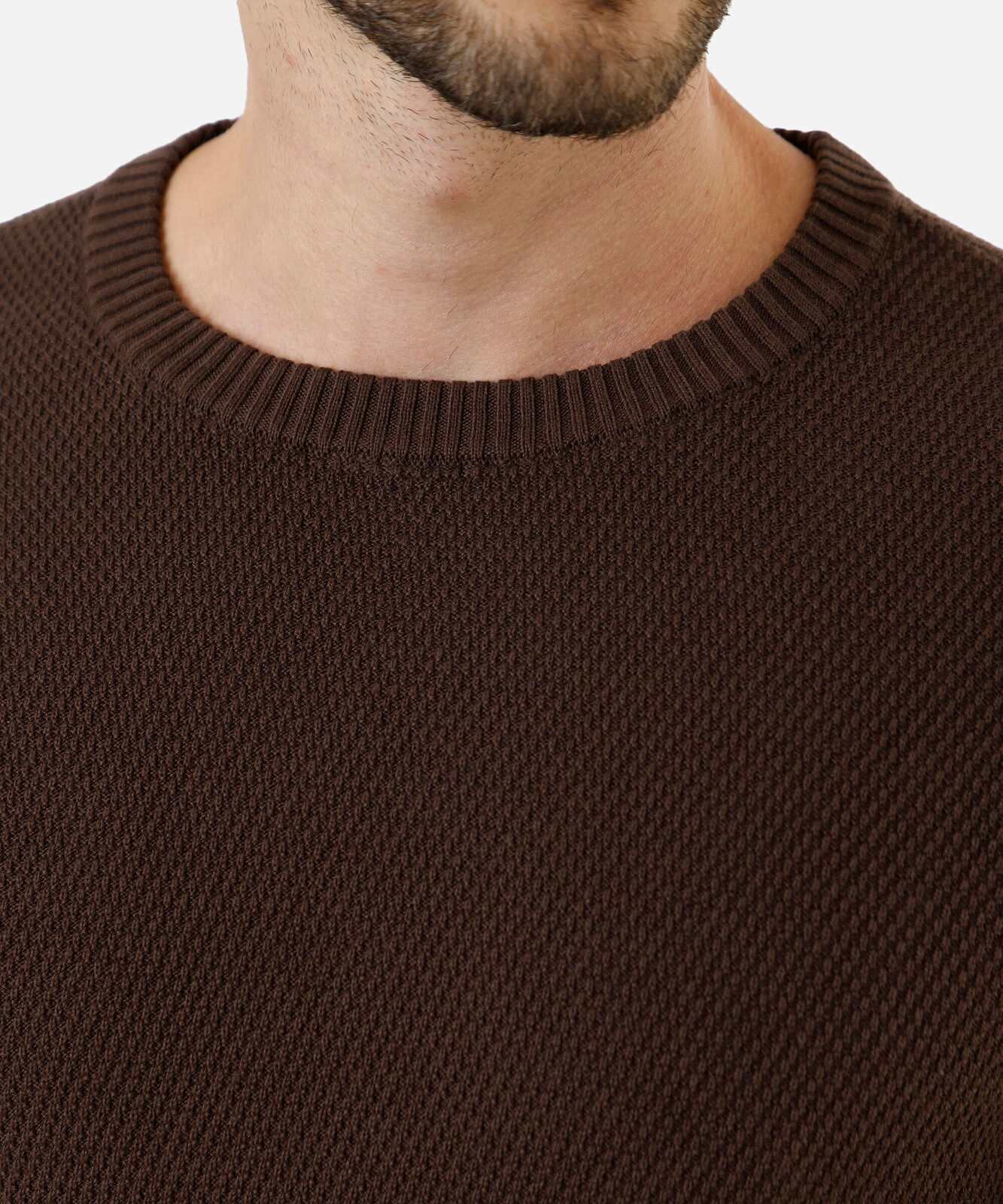 suéter masculino de tricot texturizado marrom