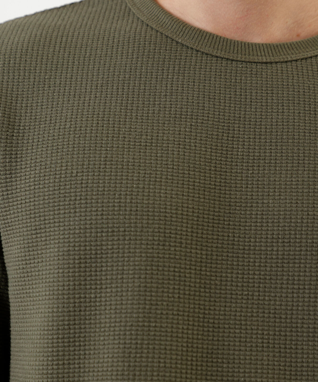 camiseta masculina manga longa texturizada verde