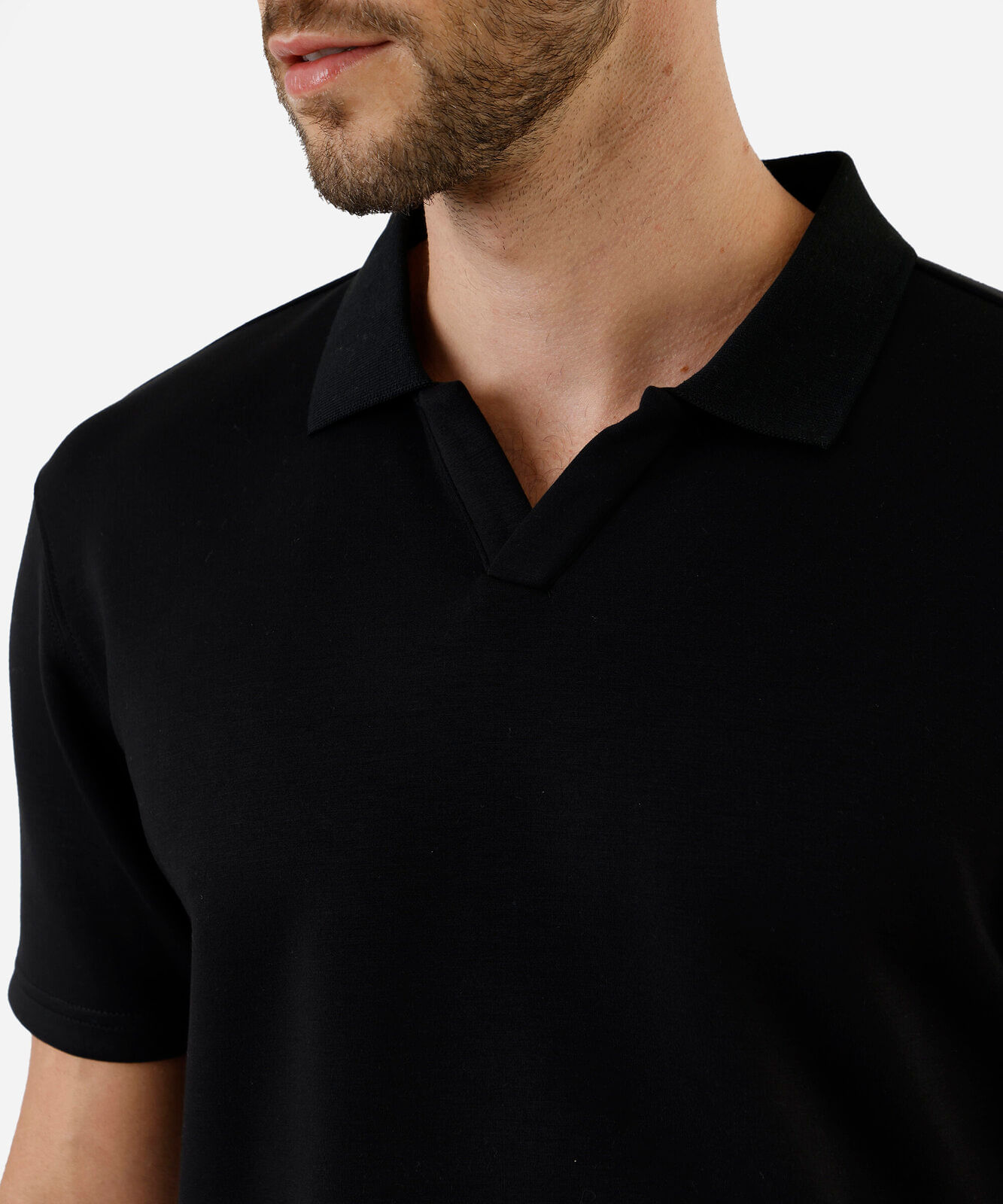 polo comfort masculina com manga curta preta
