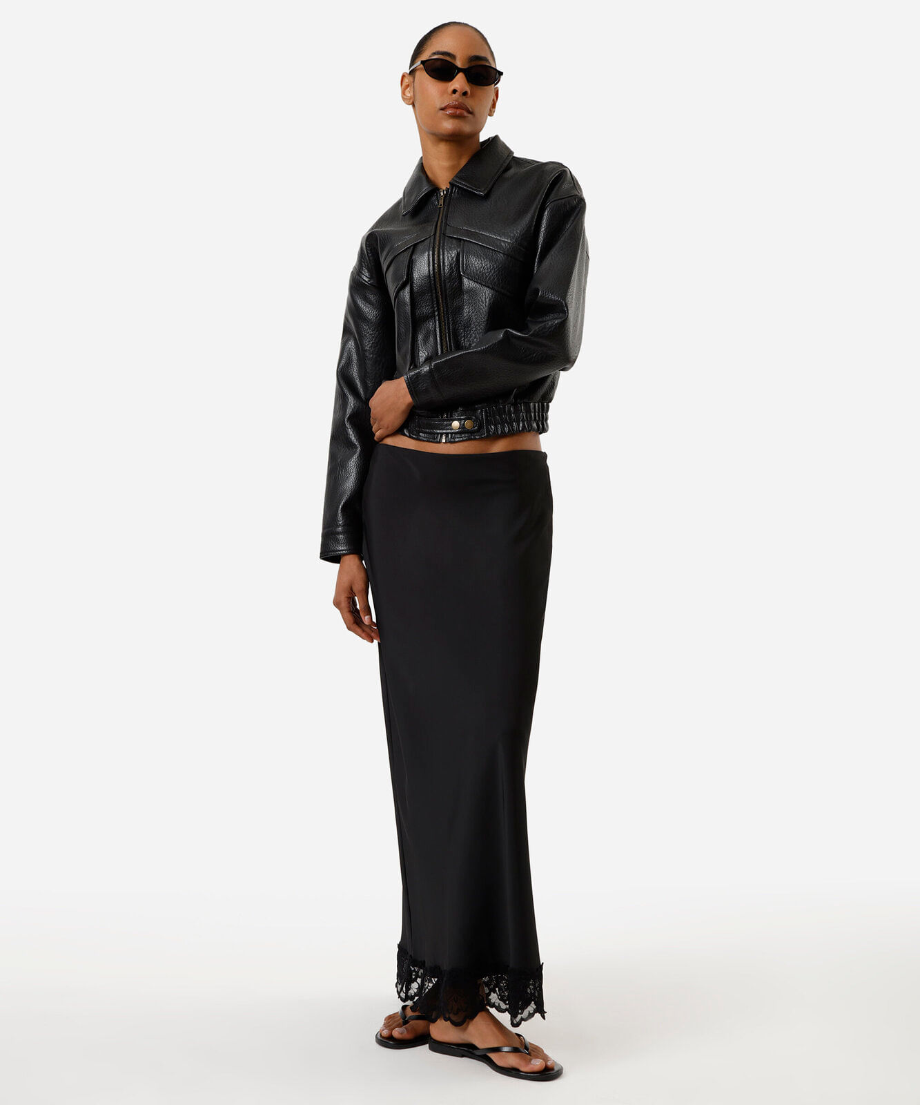 jaqueta bomber feminina de poliuretano preta