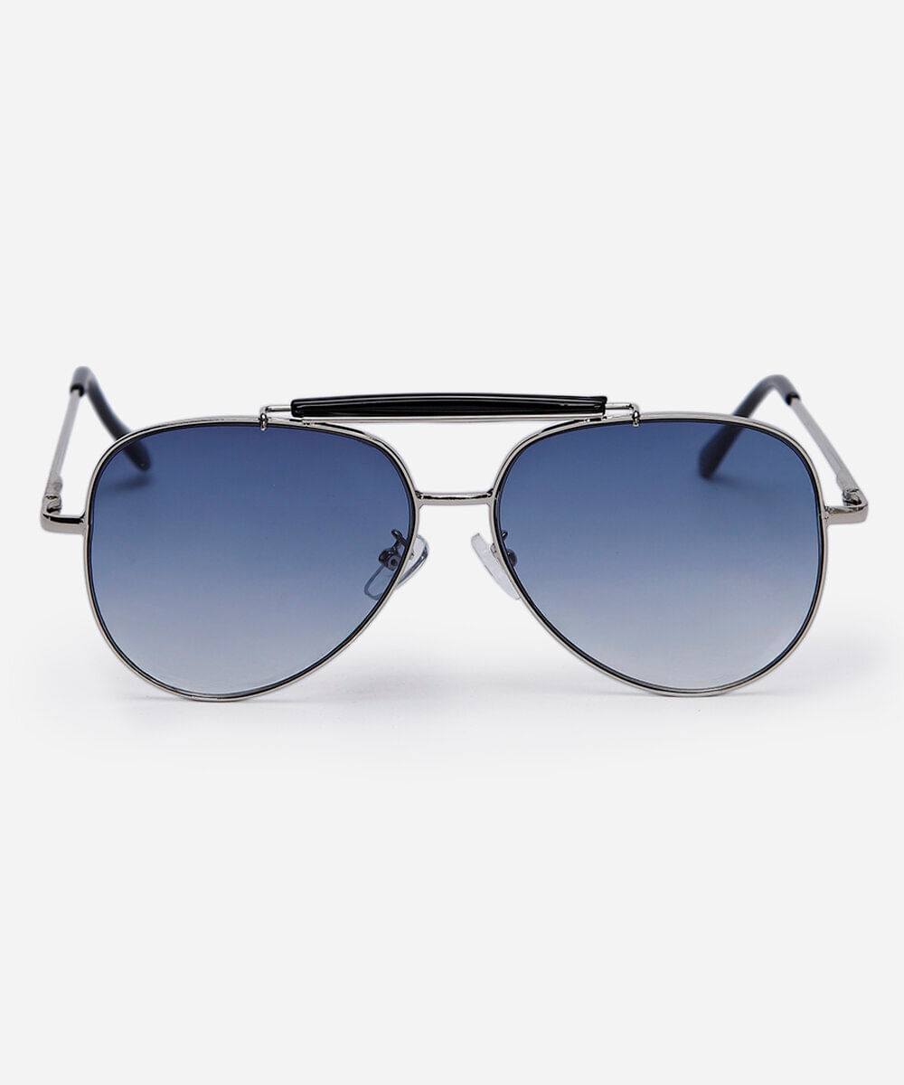 óculos de sol masculino aviador de metal triton prateado