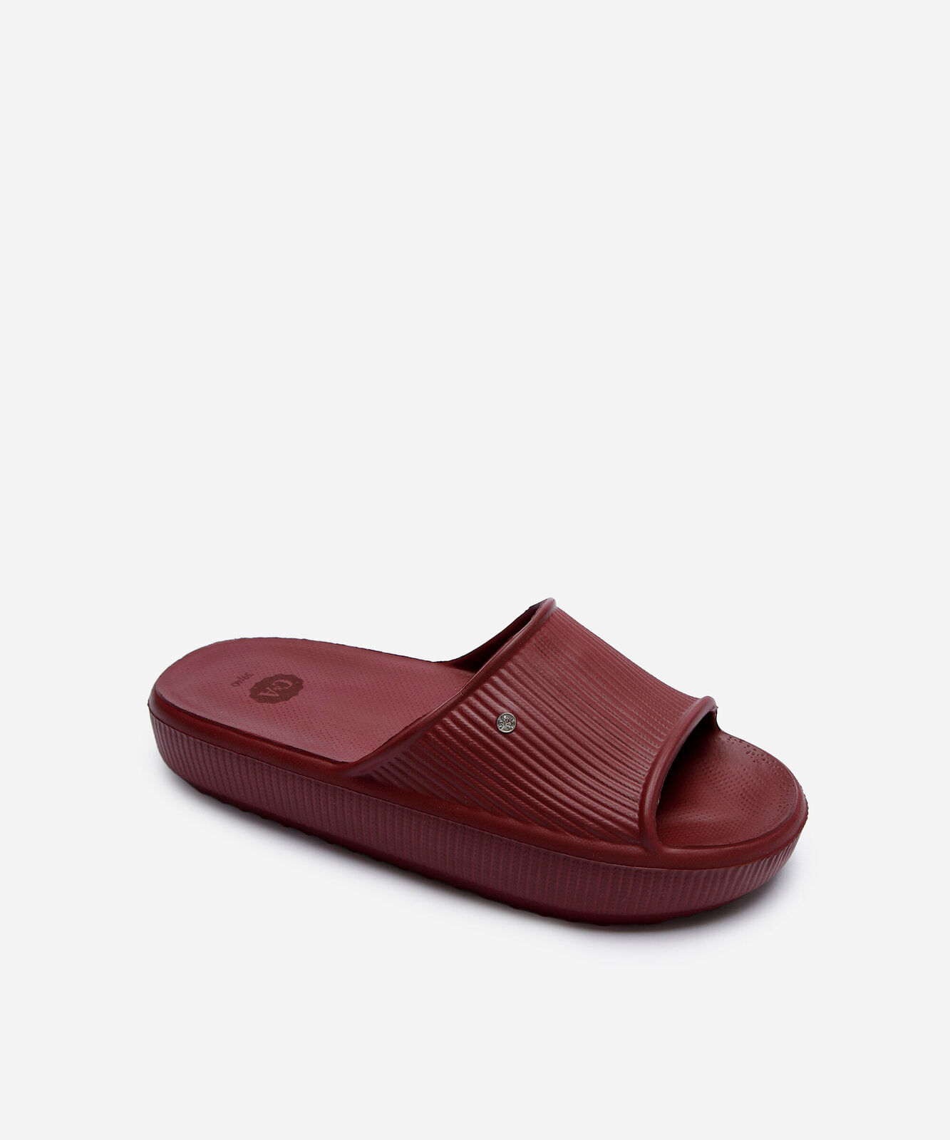 chinelo slide texturizado vermelho