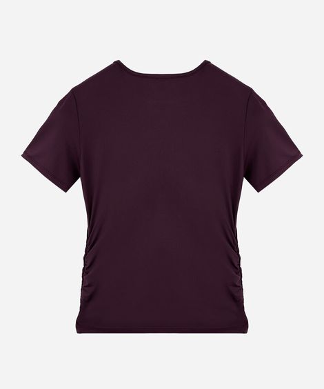 camiseta juvenil malha franzido lateral vinho