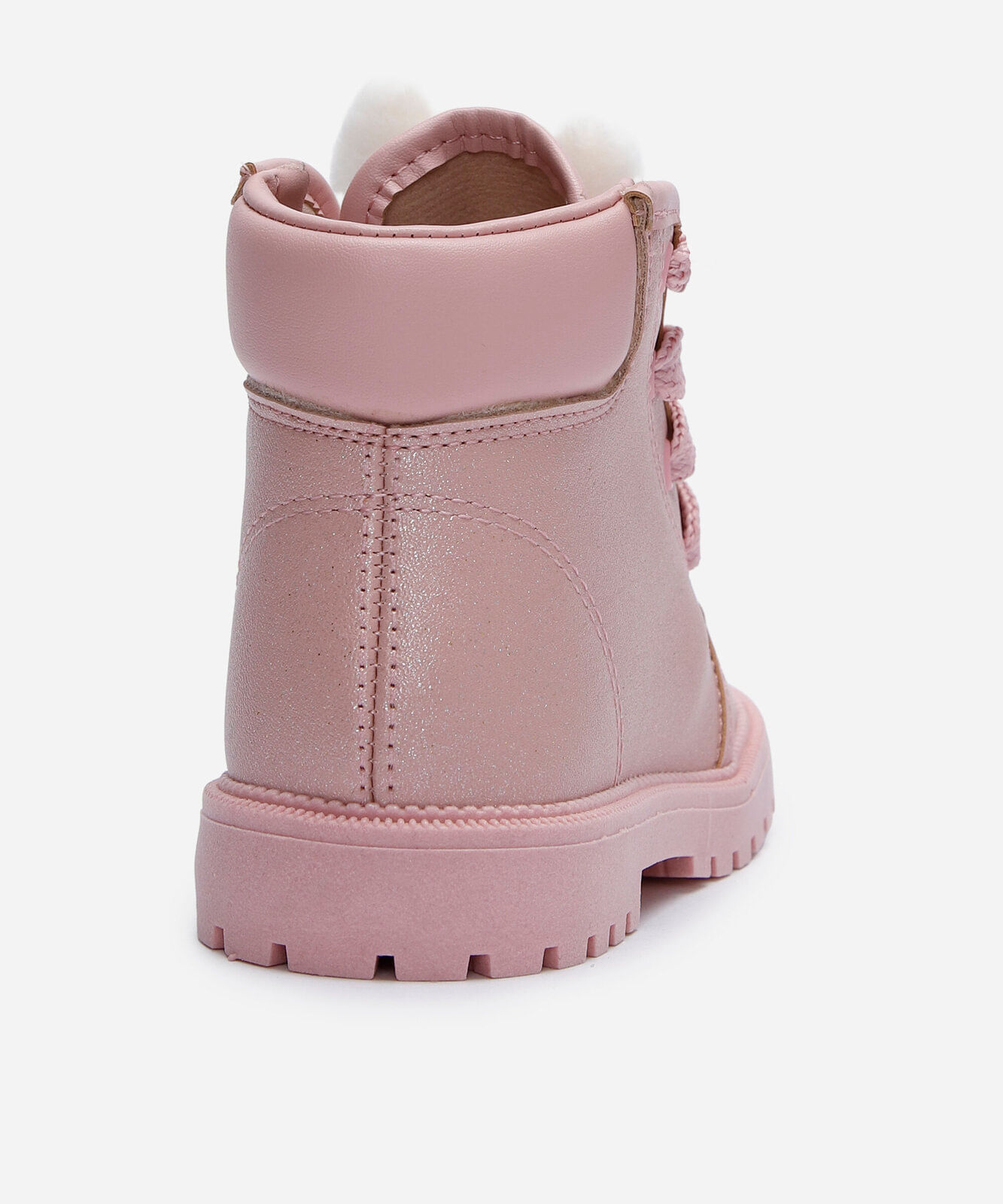 bota coturno infantil com gato pelúcia molekinha rosa