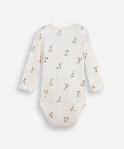 kit de 3 bodies infantis algodão girafa - multicor