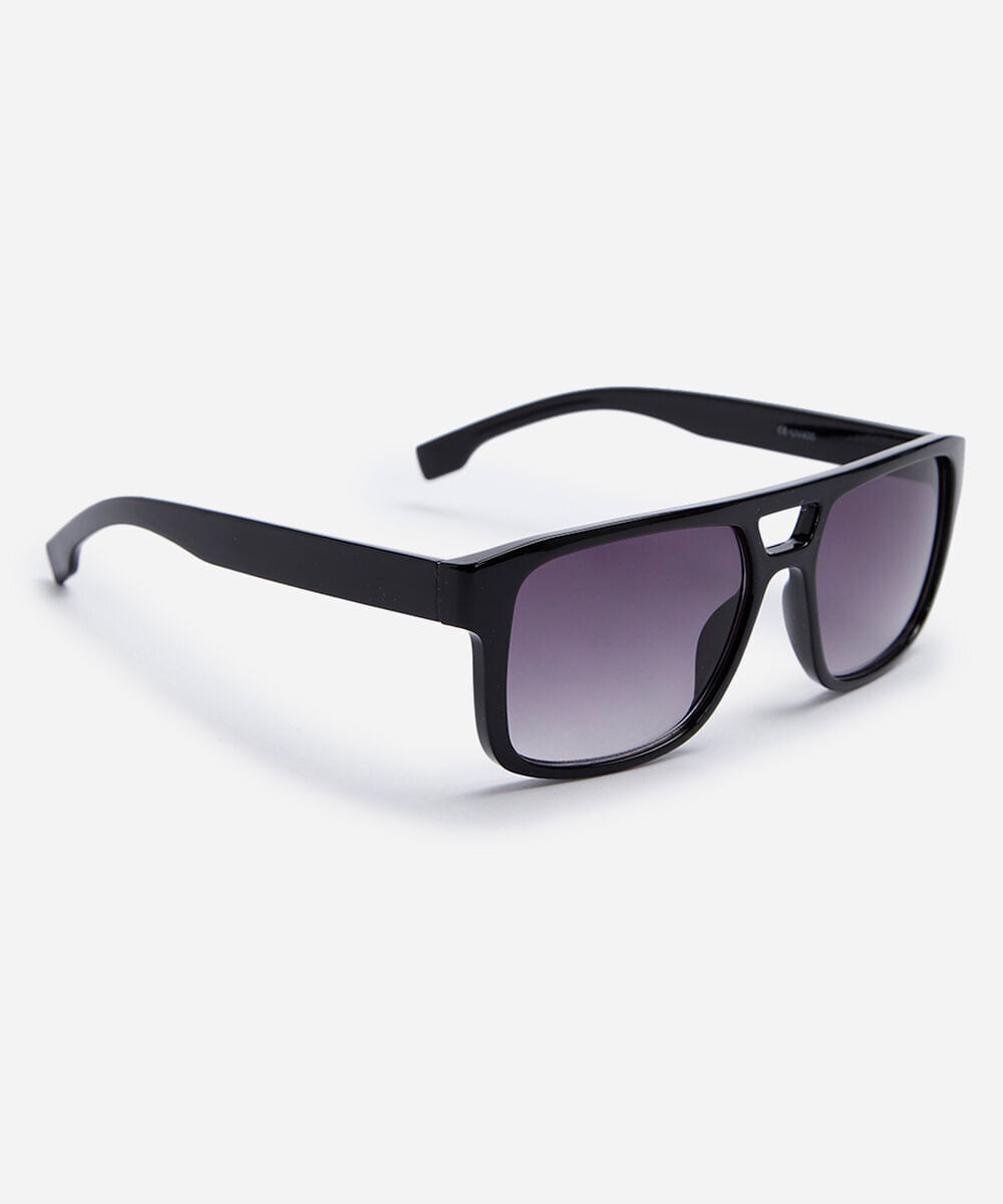 óculos de sol masculino quadrado de acetato preto