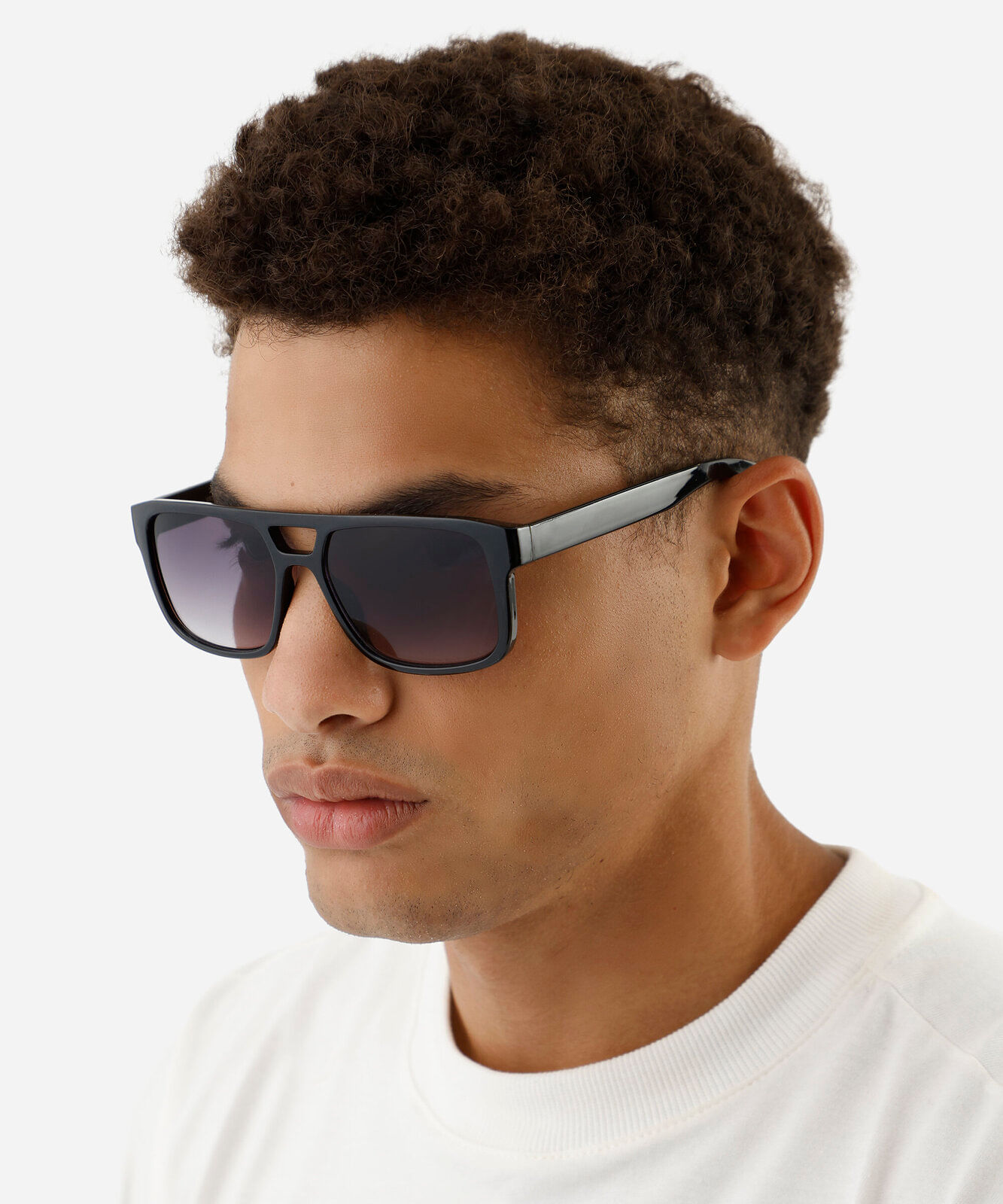 óculos de sol masculino quadrado de acetato preto