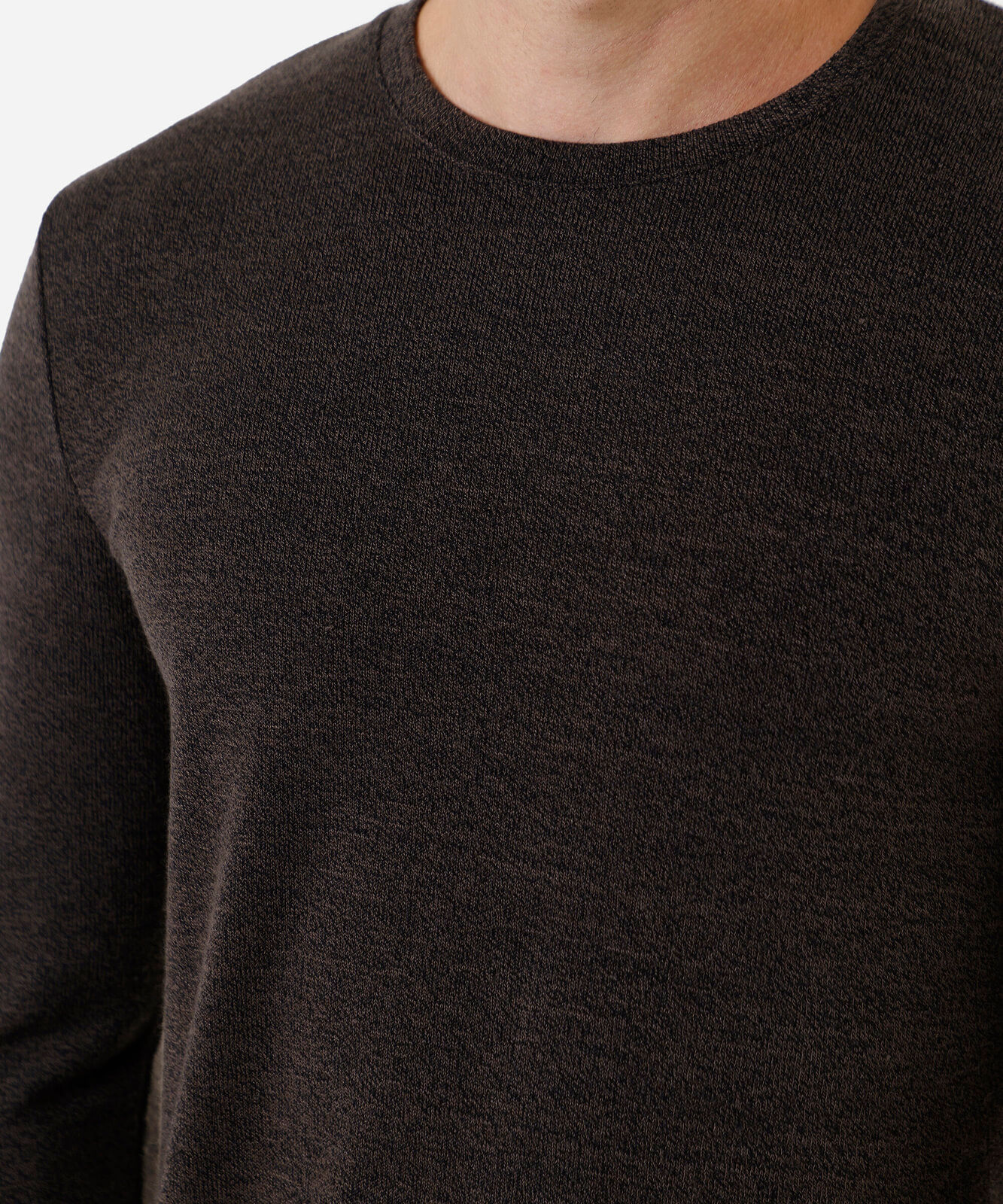 camiseta slim fit masculina manga longa marrom