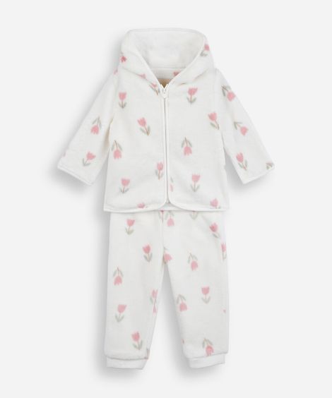 conjunto infantil de pelúcia tulipa off white