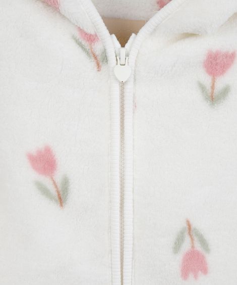 conjunto infantil de pelúcia tulipa off white