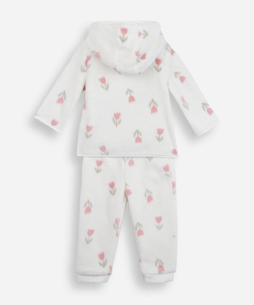 conjunto infantil de pelúcia tulipa off white