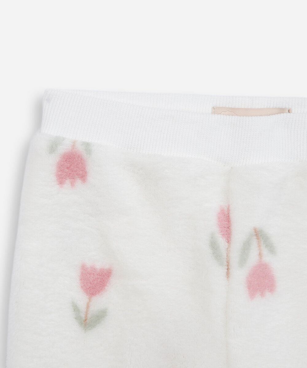 conjunto infantil de pelúcia tulipa off white