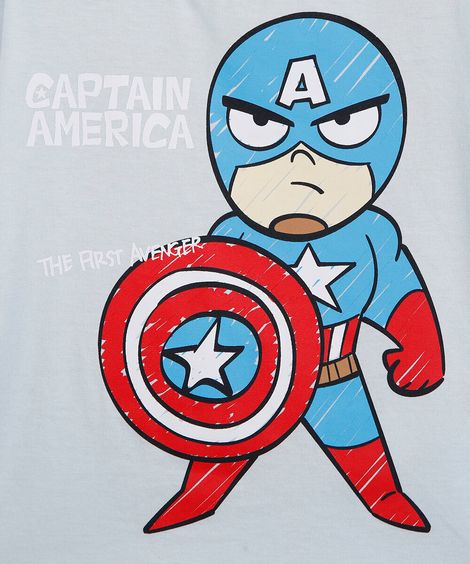 pijama curto infantil capitão américa azul