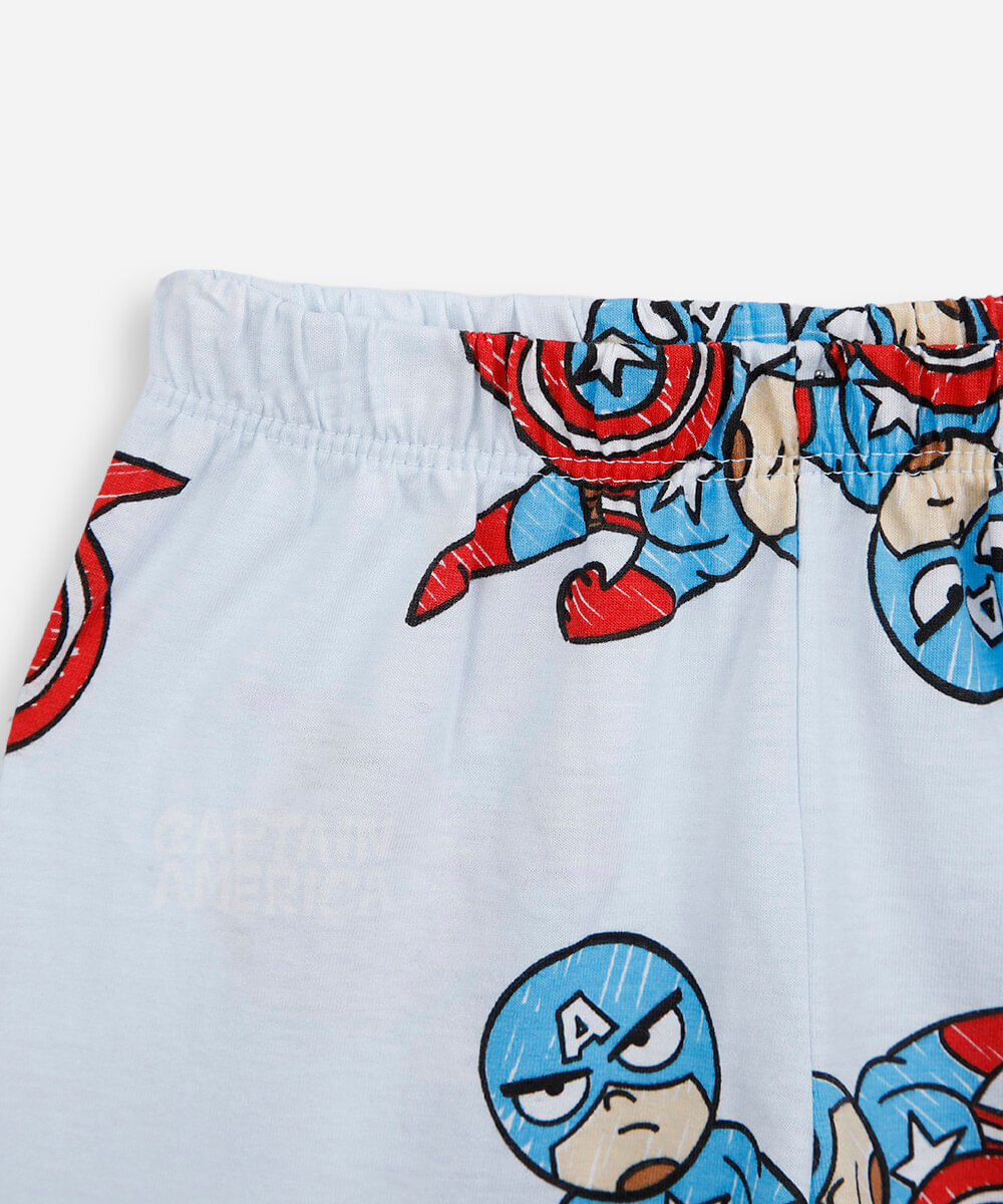 pijama curto infantil capitão américa azul