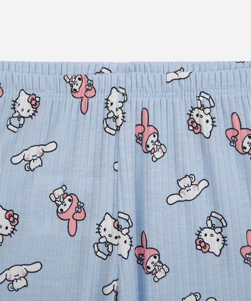 pijama longo infantil hello kitty e amigos off white