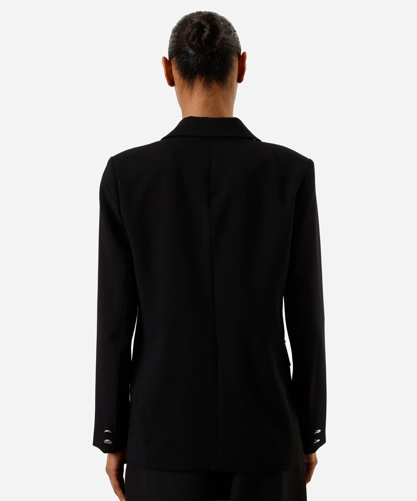 blazer de alfaiataria feminino botões dourados preto