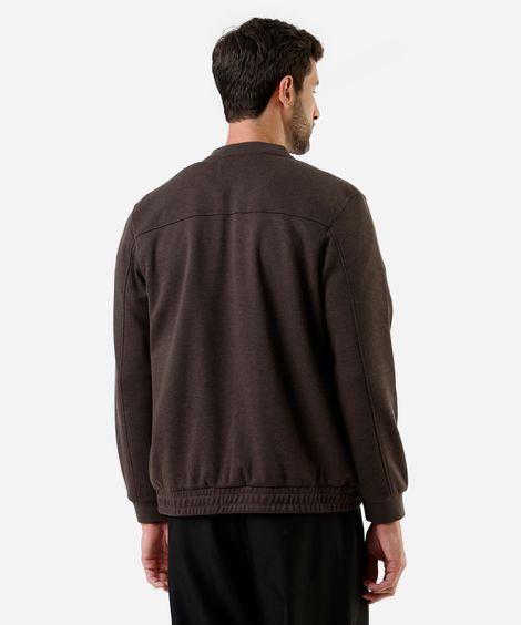 jaqueta bomber masculina de moletom texturizada marrom