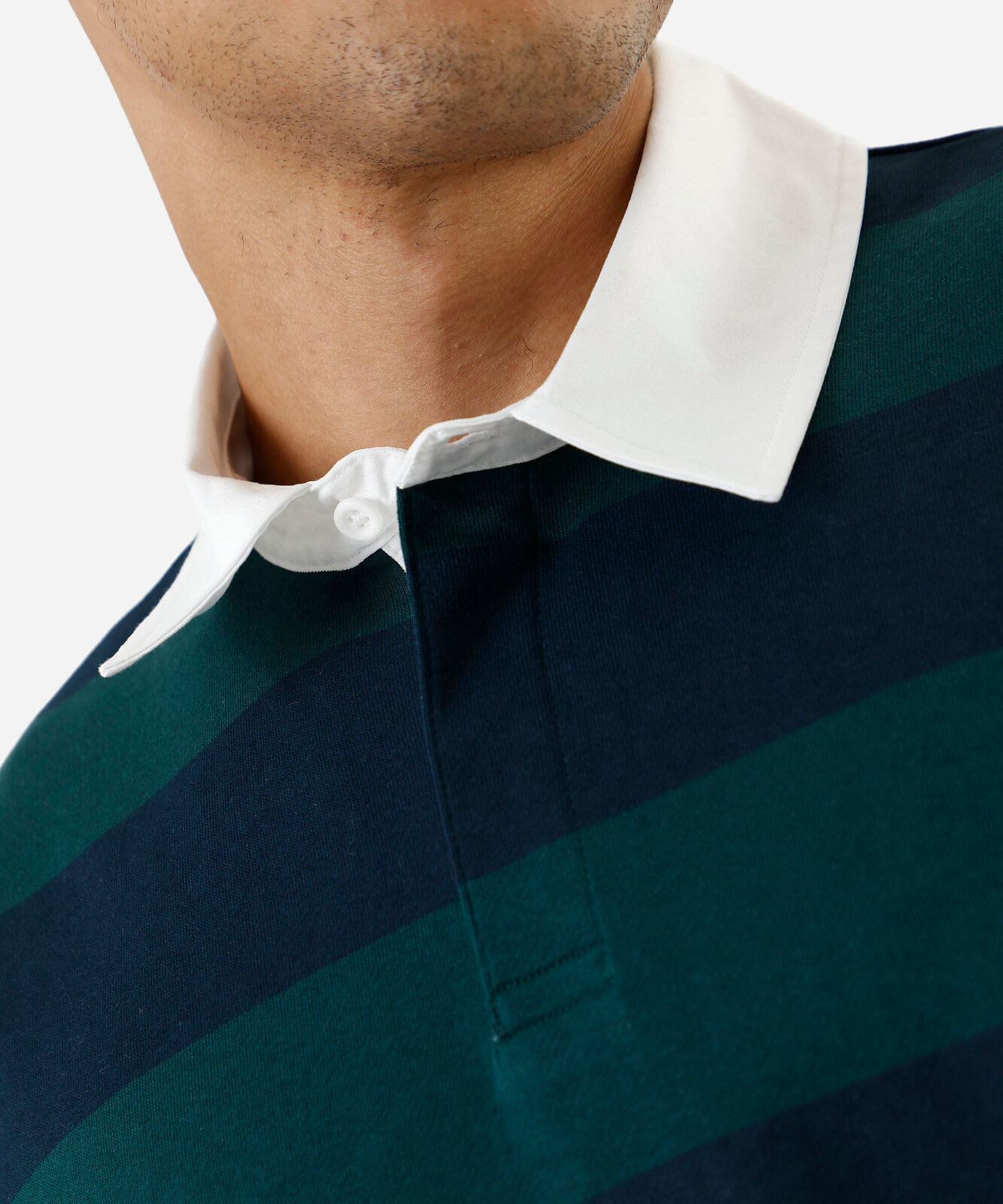 polo masculina de moletom listrada azul