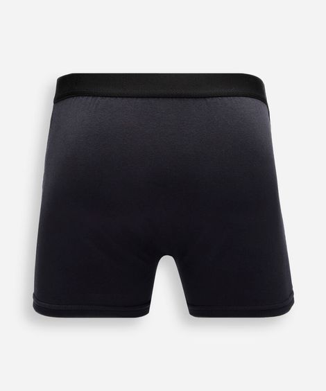 kit de 3 cuecas boxer masculina de algodão preto