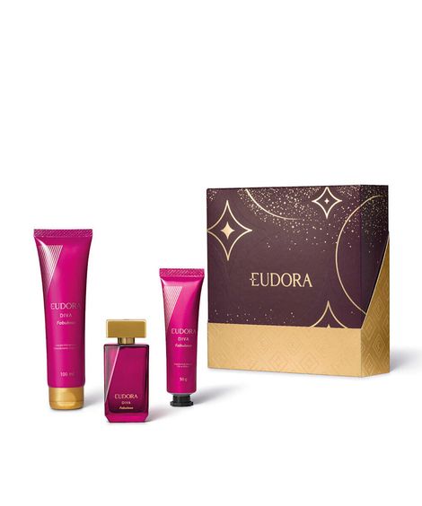 kit eudora presenteável para mães diva fabulosa 100ml 30ml e 50g