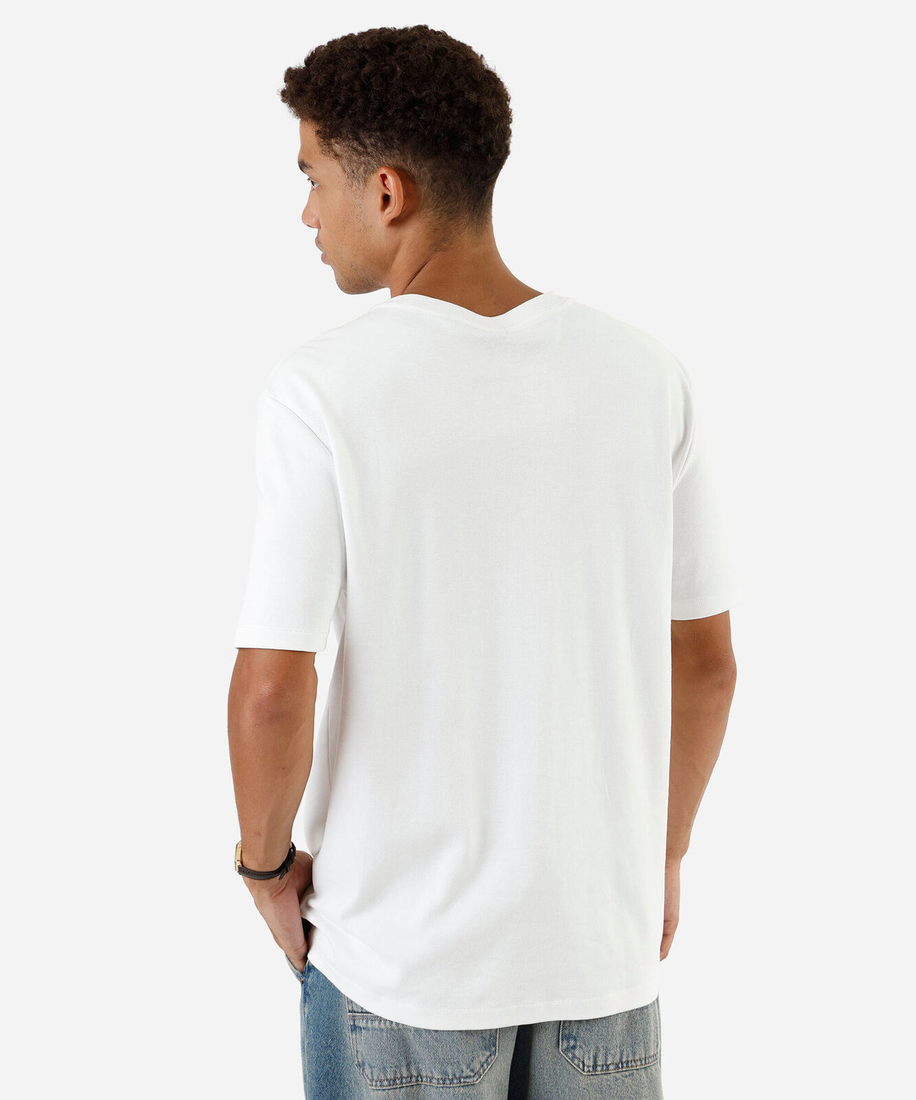 camiseta de algodão peruano bold manga curta branca