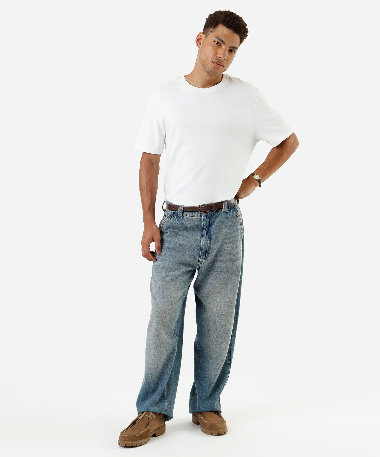 camiseta de algodão peruano bold manga curta branca