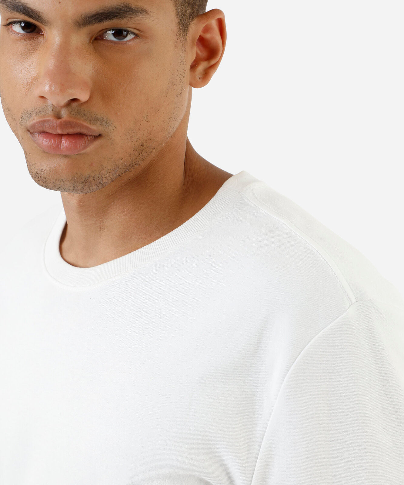 camiseta de algodão peruano bold manga curta branca