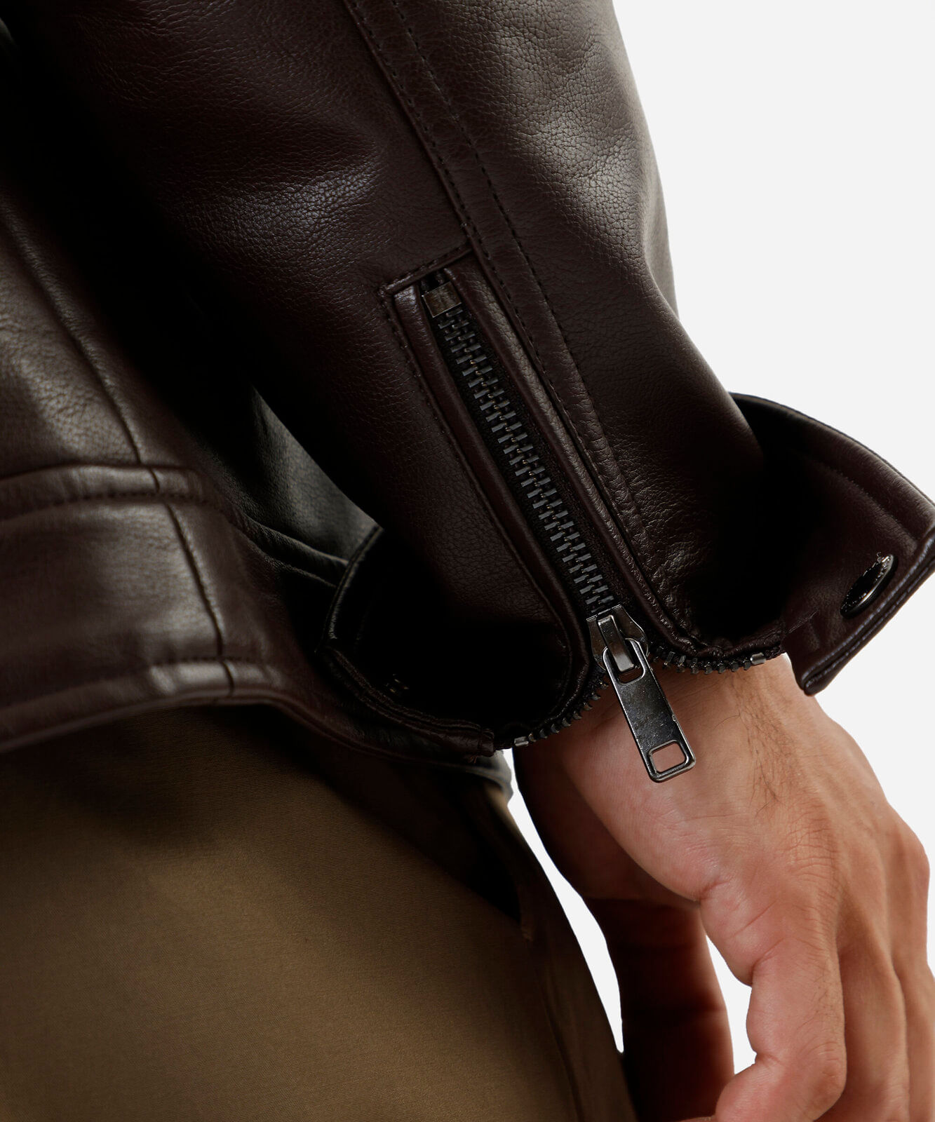 jaqueta masculina de poliuretano marrom