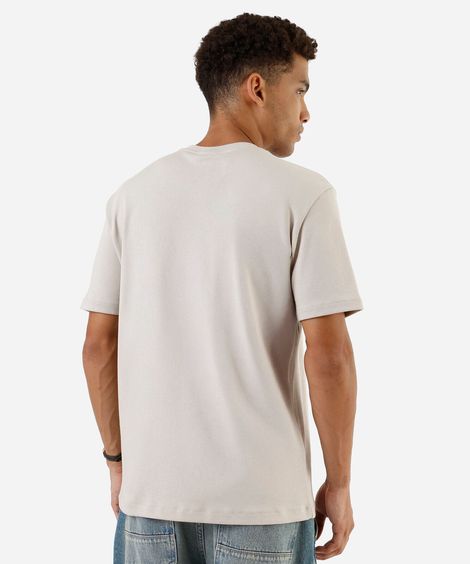 camiseta de algodão peruano bold manga curta cinza