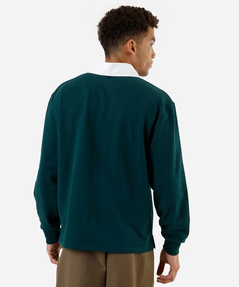 polo masculina de moletom manga longa verde