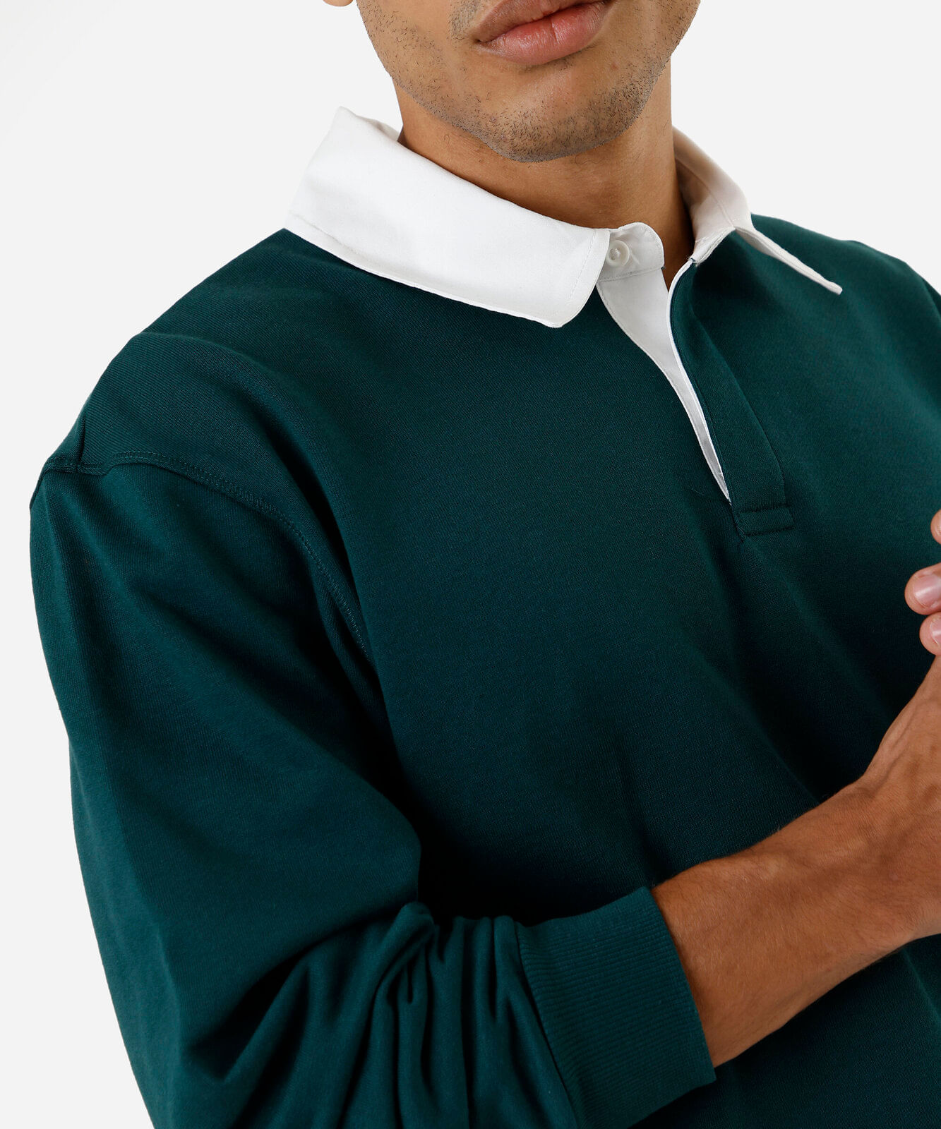 polo masculina de moletom manga longa verde