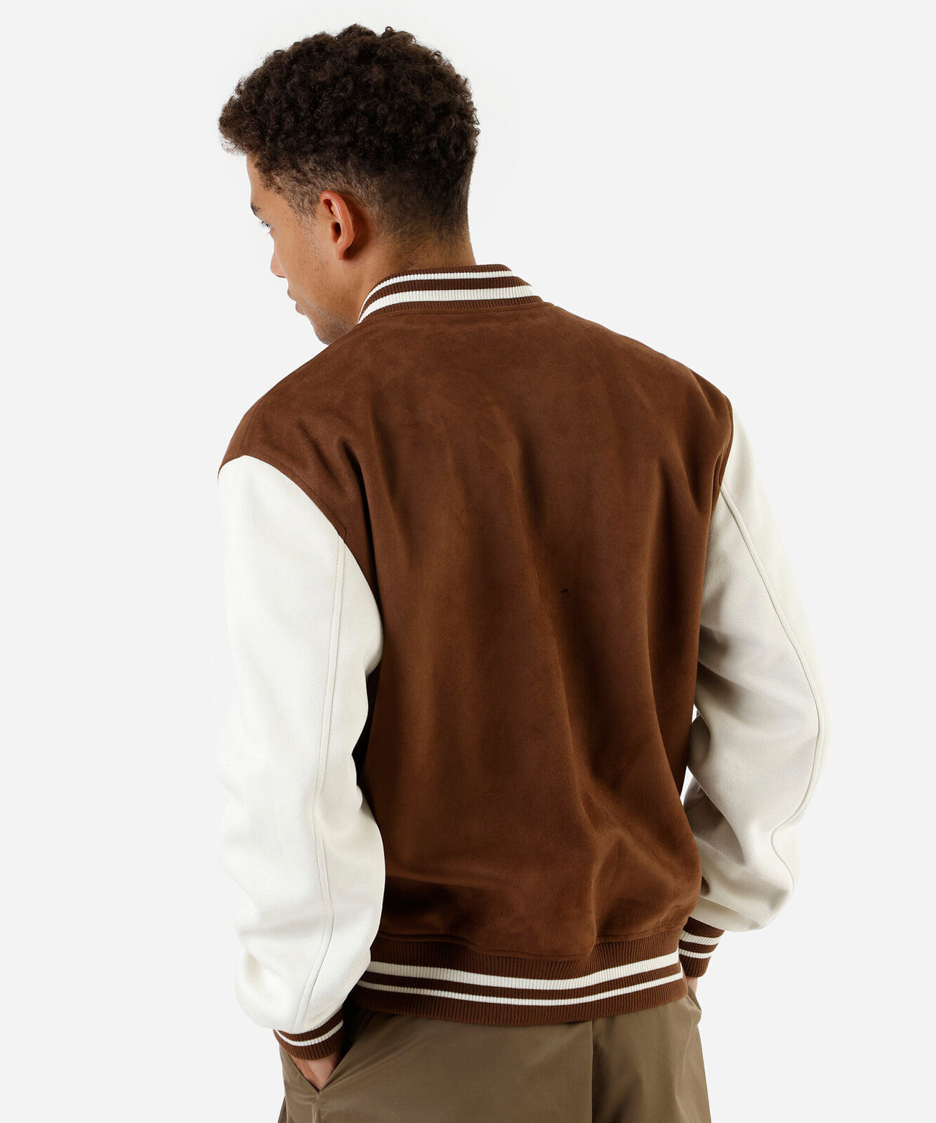 jaqueta bomber masculina de suede los angeles marrom