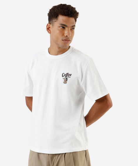 camiseta masculina com algodão baby yoda off white