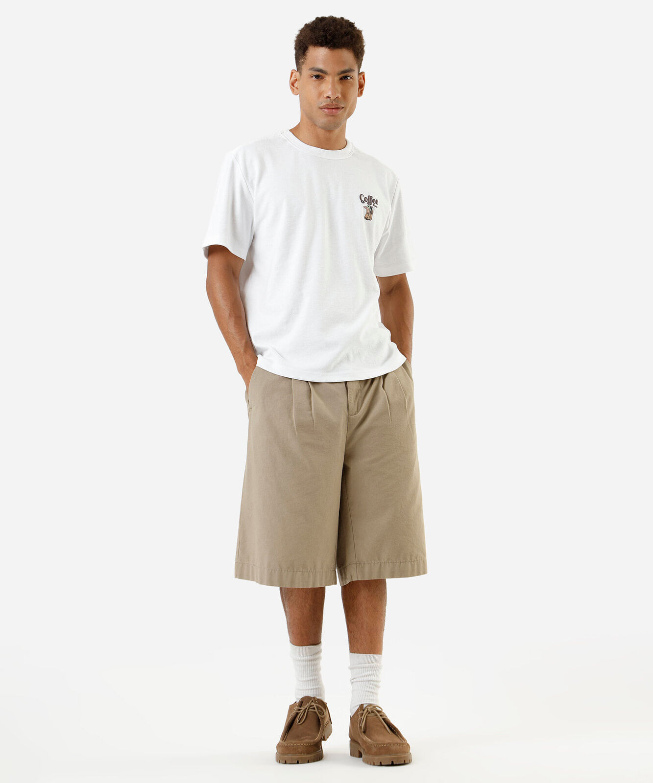 camiseta masculina com algodão baby yoda off white