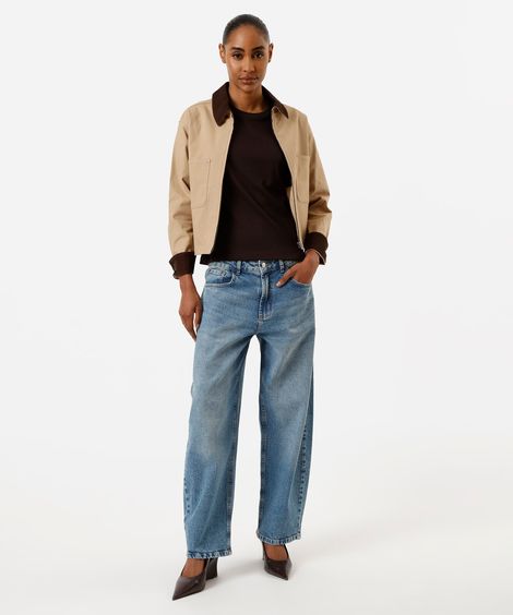 calça baggy feminina jeans azul