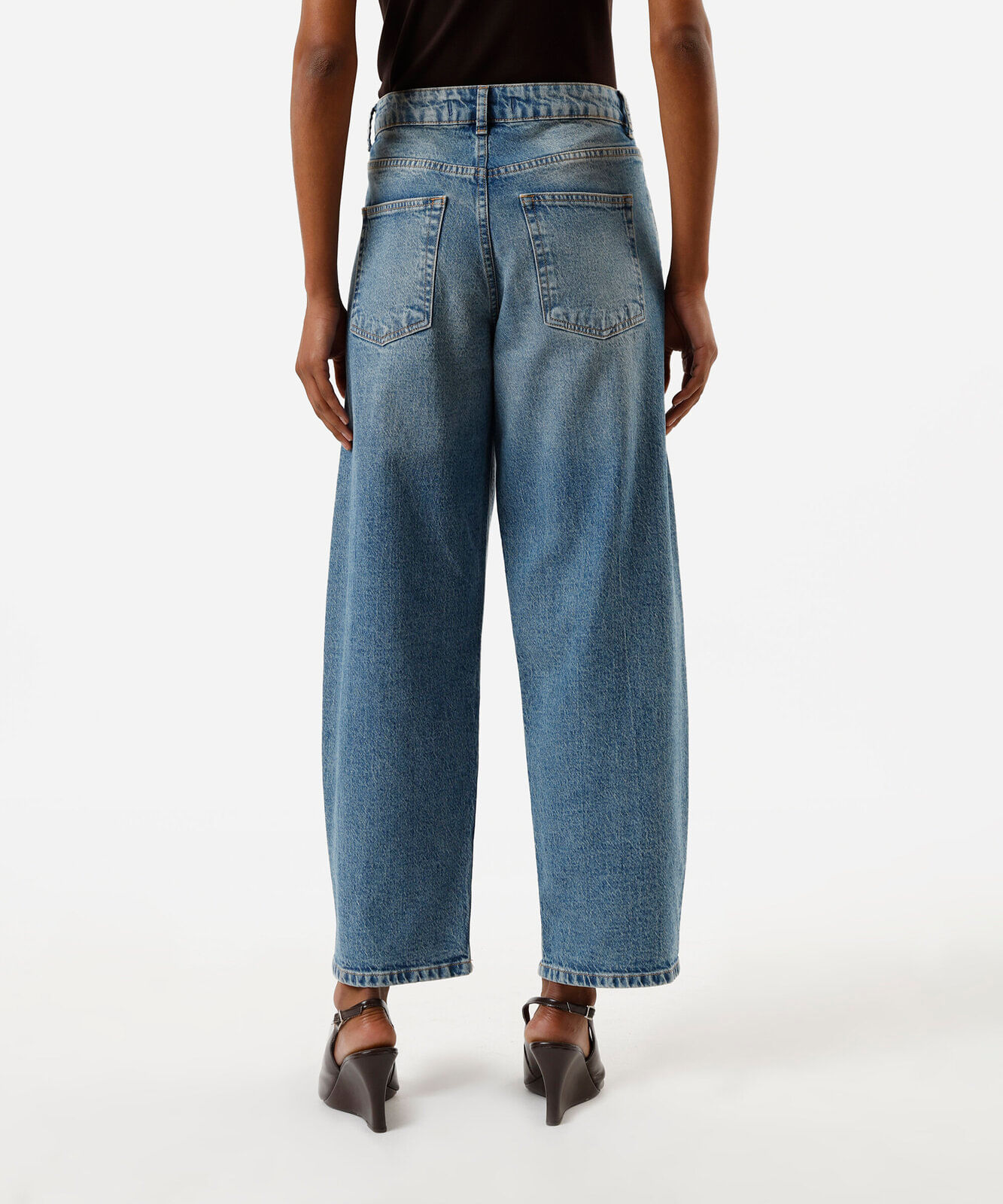 calça baggy feminina jeans azul