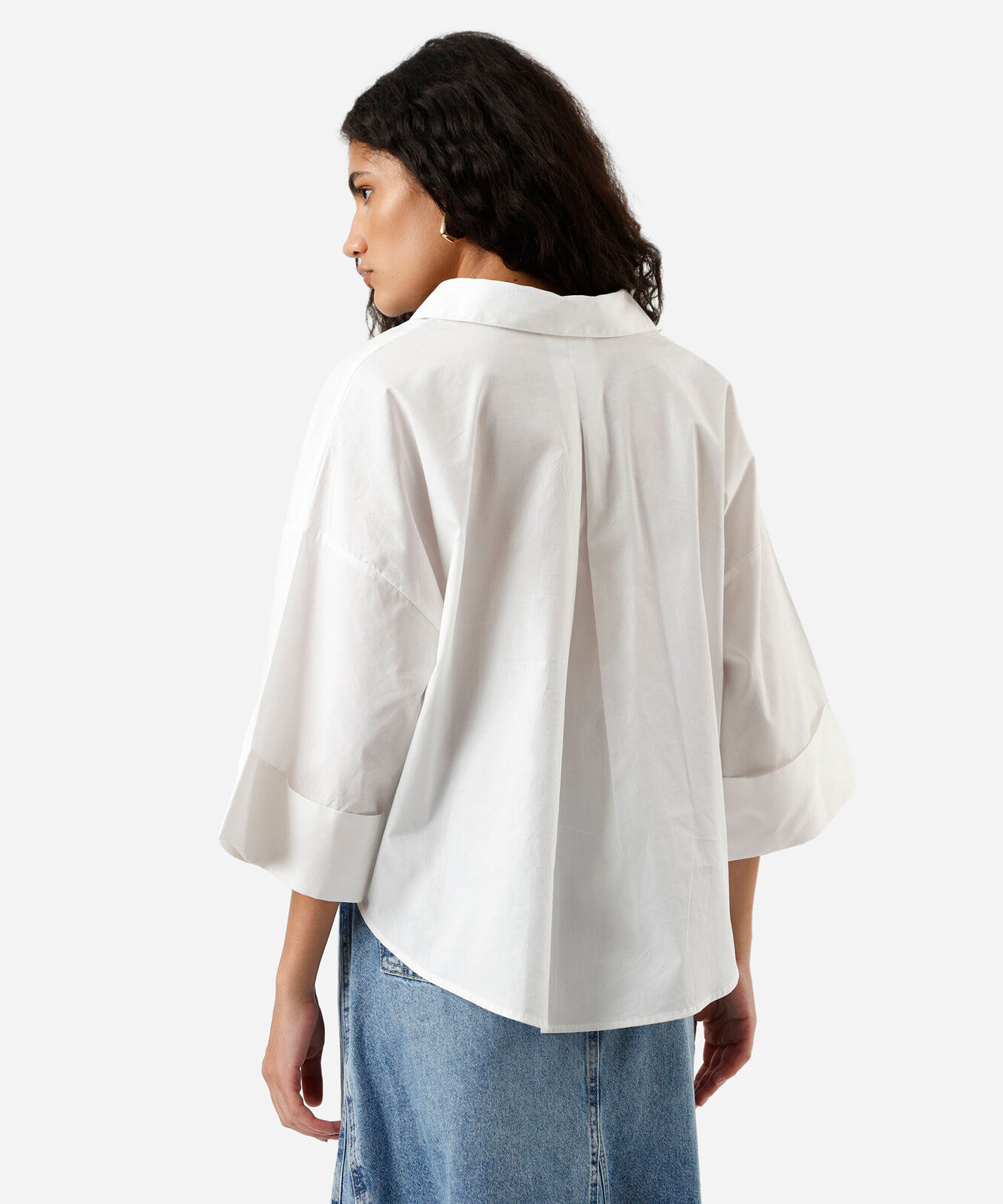 camisa oversized feminina de algodão off white