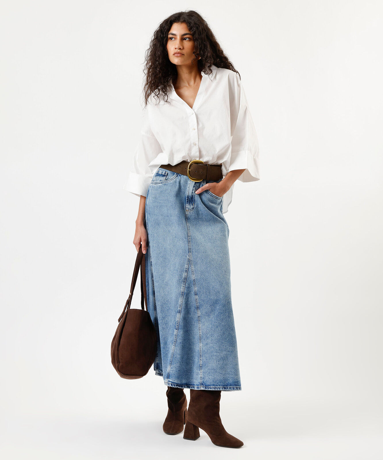 camisa oversized feminina de algodão off white