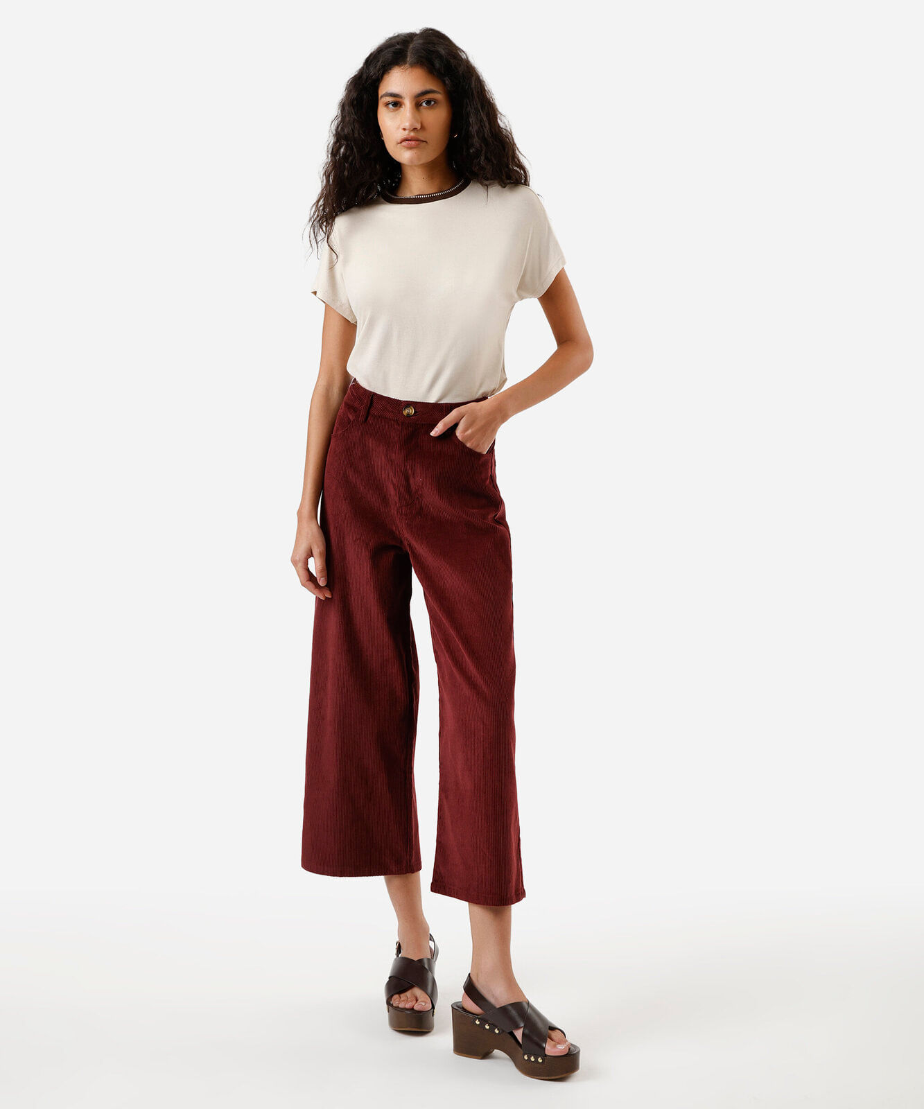 blusa feminina de viscose manga curta bege