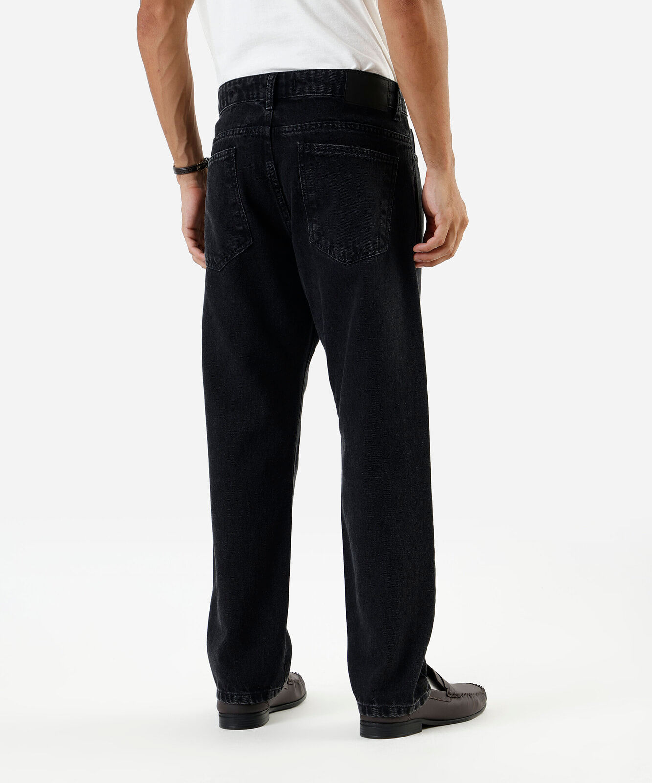 calça reta masculina jeans preta