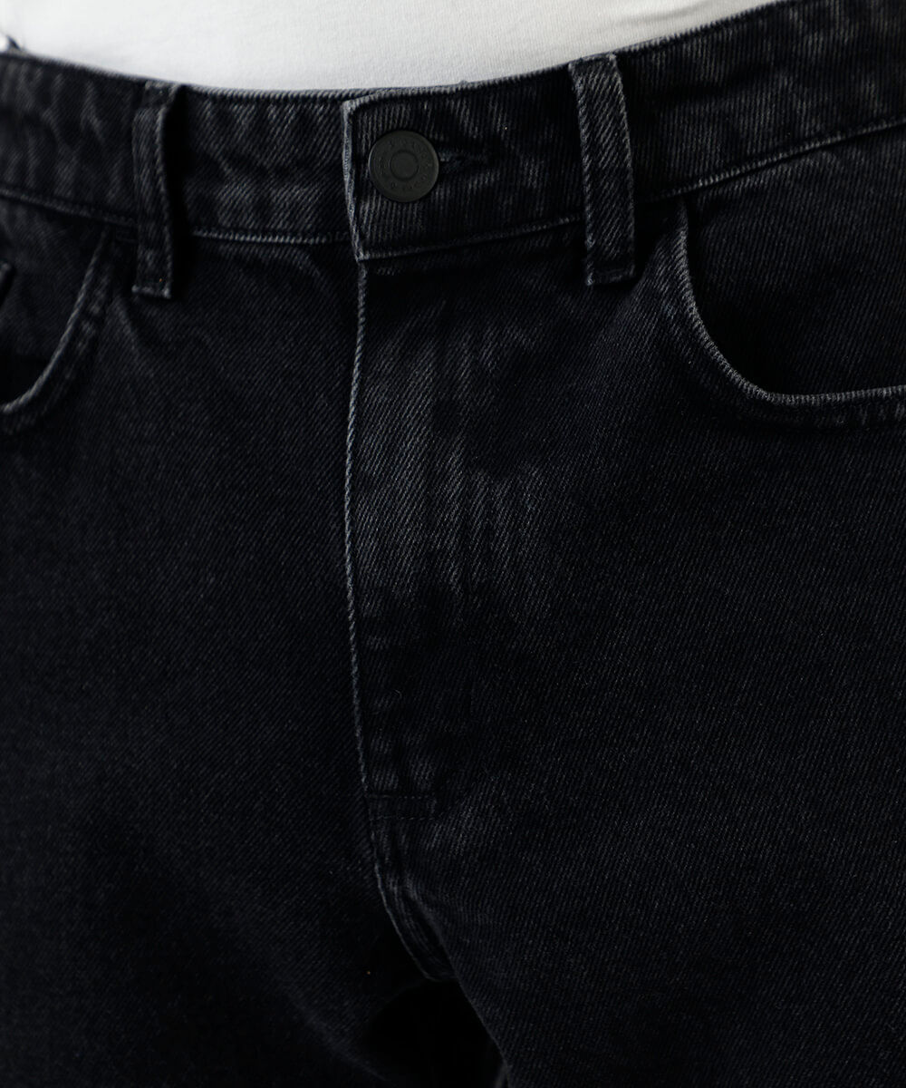 calça reta masculina jeans preta