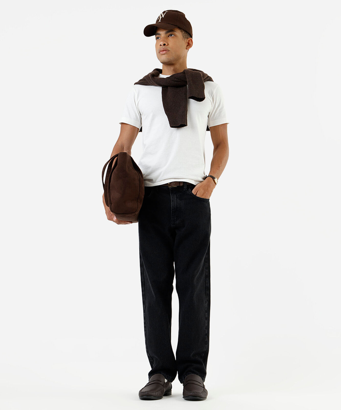 calça reta masculina jeans preta