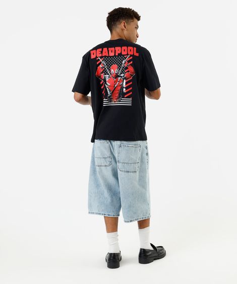 camiseta masculina de algodão deadpool preta