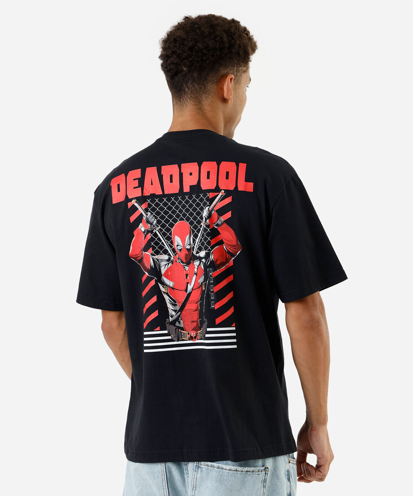 camiseta masculina de algodão deadpool preta
