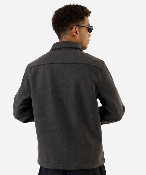 jaqueta masculina texturizada cinza