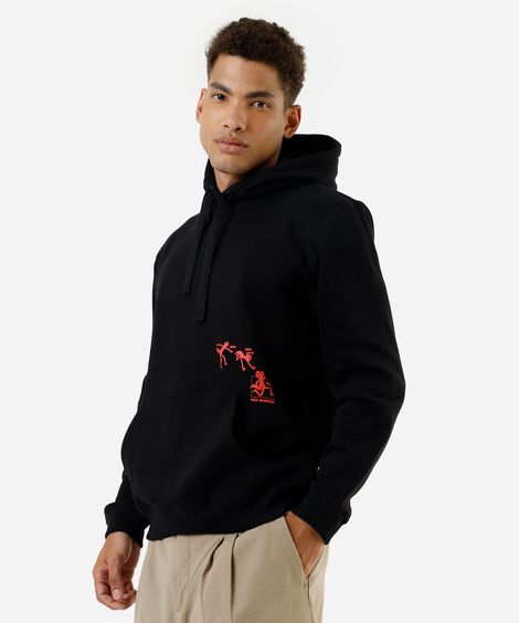 blusão masculino de moletom com capuz rick and morty preto