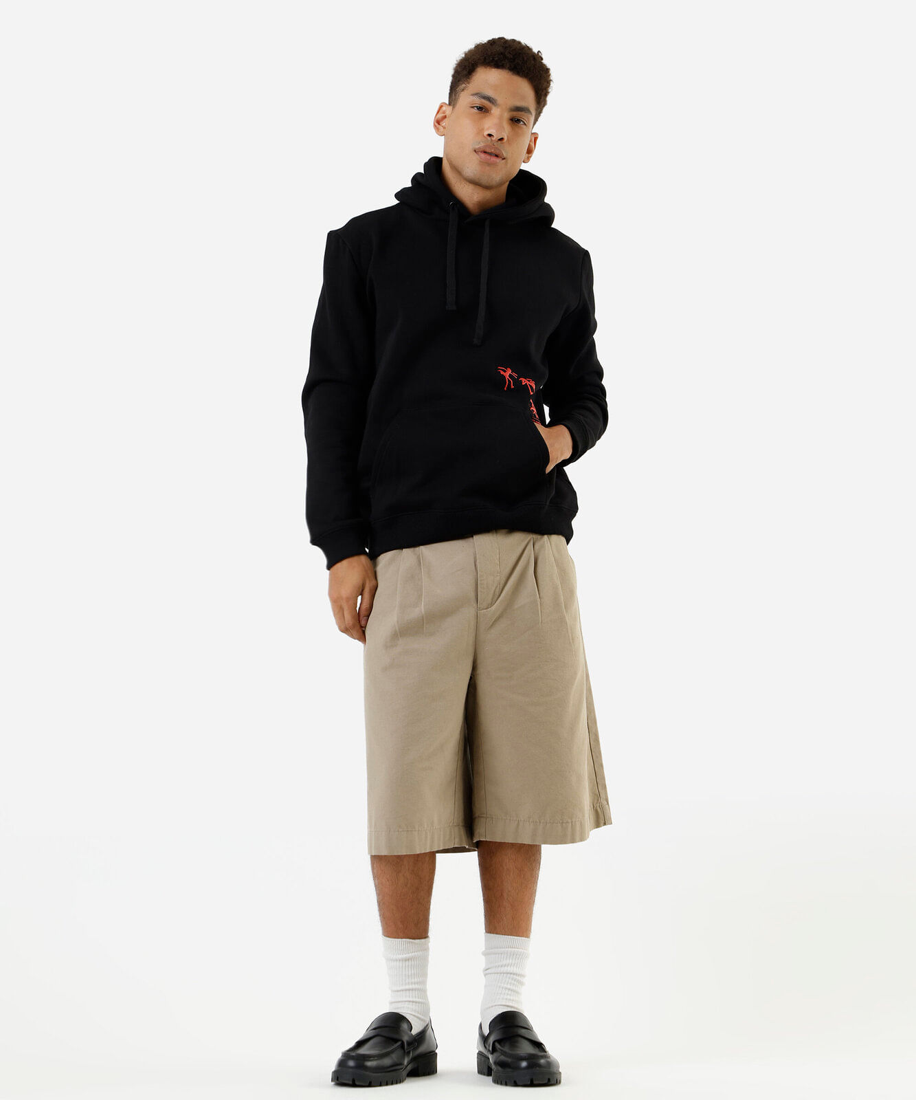 blusão masculino de moletom com capuz rick and morty preto