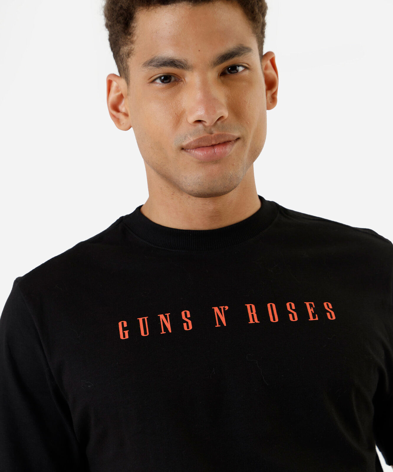 camiseta masculina de algodão guns n roses preta